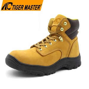 Chaussures de sécurité pour hommes Tiger Master, anti-perforation, embout en acier, cuir nubuck <span class=keywords><strong>jaune</strong></span>, antidérapantes, résistantes aux huiles et aux acides, semelle en caoutchouc - Product Image 1