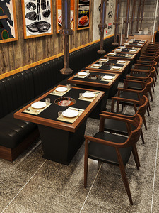 Modern Minimalist Wood Theme Restaurant KTV <strong>Private</strong> Room Set for Sofa <strong>Dining</strong> Hot Pot Leisure Meeting <strong>Area</strong> Comfortable Table - Product Image 6