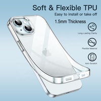 Vente en gros 1.5mm d'épaisseur étui de téléphone portable en TPU transparent pour iPhone 16 15 14 13 12 11 Pro Max X XS XR 8 7 6