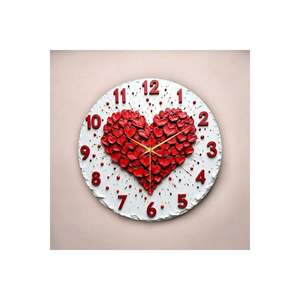 Colorful Printed Patterned Numbered Wooden <b>Silent</b> Round <b>Wall</b> <b>Clock</b> 45x45cm Classical Theme Turkey Origin Gift Idea - Product Image 1