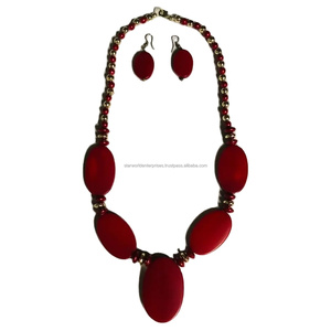 Suministro de fábrica de resina epoxi, joyería de moda, collares de resina con juego de pendientes para ocasiones de boda y fiesta a precio de exportación - Product Image 1