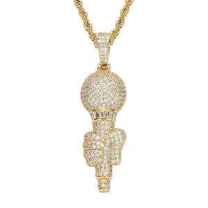 Collana Hip Hop con Ciondolo Torcedore, Leggermente Incastonato di Zirconi, Trofeo Commemorativo Personalizzato, Accessori Hip Hop da Uomo - Product Image 2