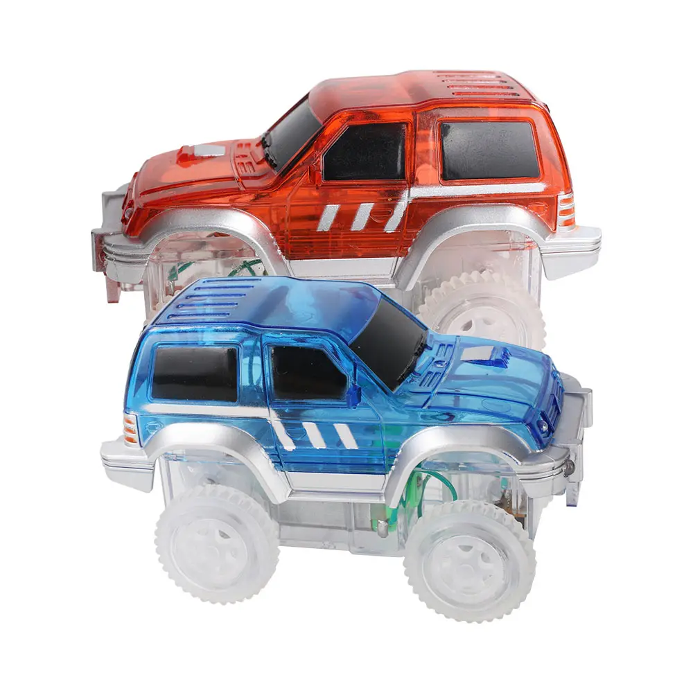 子供のための磁気タイルカーレーシングトラック子供電気おもちゃ車