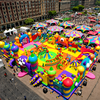Parcours d'obstacles gonflable géant personnalisé pour enfants, aire de jeux gonflable commerciale pour l'extérieur