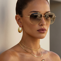 Boucles d'oreilles créoles tendance en forme de goutte pour femme, en acier inoxydable, or et argent, haute qualité, étanches, résistantes au ternissement, fabriquées en Chine, modèle