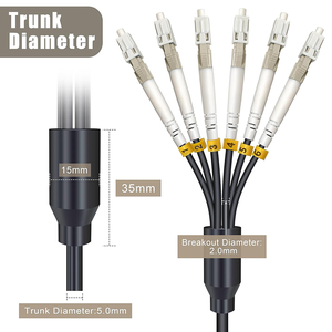Usine en gros 6 cœurs OM3 multimode 10Gb <span class=keywords><strong>industriel</strong></span> TPU enterrement direct LC à LC câble de raccordement à <span class=keywords><strong>fibre</strong></span> blindé extérieur pour FTTH - Product Image 3