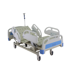 Lit médical de luxe inclinable et réglable en hauteur à trois manivelle manuelle, facilitant le déplacement et le positionnement, adapté aux personnes âgées - Product Image 6