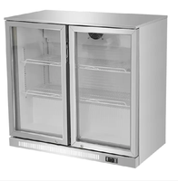 Table de préparation de salades commerciale en acier inoxydable avec réfrigérateur à boissons intégré sous comptoir et vitrine GN