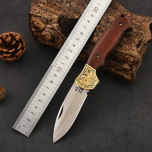 อันดับ21 D2ด้ามจับไม้แบบทำมือสำหรับแมวทำจากเหล็กสแตนเลสใบมีดคงที่มีดกระเป๋าปรับแต่งได้ตามต้องการ - Product Image 2