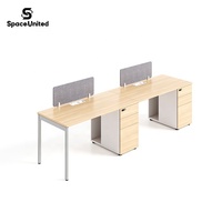 Postes de travail modulaires modernes pour bureaux, système de bureau en bois avec structure en acier pour espaces de travail des employés
