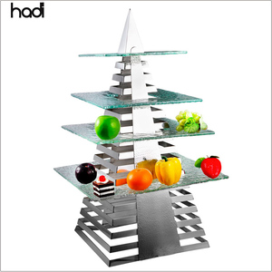 Moderno Hadi 5 capas <span class=keywords><strong>de</strong></span> acero inoxidable <span class=keywords><strong>Torre</strong></span> <span class=keywords><strong>Eiffel</strong></span> Cake Stand Deluxe Postre Mesa Decoraciones para exhibiciones <span class=keywords><strong>de</strong></span> hotel y artículos <span class=keywords><strong>de</strong></span> buffet - Product Image 4
