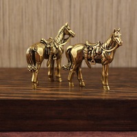 1 pièce Ornement de cheval en laiton, petite figurine décorative pour bureau, objet en bronze