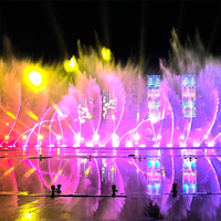 Fontaine musicale programmable - Fontaine dansante extérieure avec diverses variations de musique, de lumières et de motifs d'eau