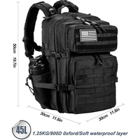Sac à dos tactique de sport en plein air, imperméable, 45L, 900D, EDC, MOLLE, avec logo personnalisé, faible MOQ