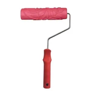 Rolo de borracha textura relevo padrão rolo de tinta, decoração de casa, pincel, fundo, ferramenta de parede, vermelho