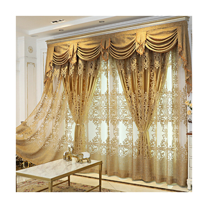 Rideau d'ombrage de fenêtre européen, salon balcon villa doré fenêtre rideau tête transfrontalière - Product Image 1