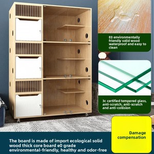 Fábrica personalizar muebles para mascotas Comercial Grande de lujo de madera maciza gato Villa casa tienda de mascotas veterinario mascota interior gato Villa jaula - Product Image 2