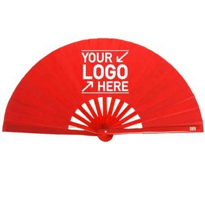 Abanico Chino Grande de Bambú Rojo, con Sonido Fuerte, Plegable, Opción de Logotipo Personalizado, Regalo para Festivales, Artículos Promocionales para Fiestas - Product Image 1