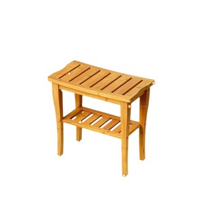 Tabouret de salle de bain en bois massif Ruofeng avec étagère pour le rangement des serviettes et siège de douche, plusieurs options de couleurs - Product Image 5