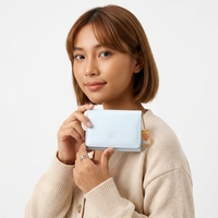Dompet Pendek Wanita Multifungsi Butter Bear, Dompet Koin Warna Solid Mewah Ringan, Penutup Terbuka, Lapisan PU, Portabel