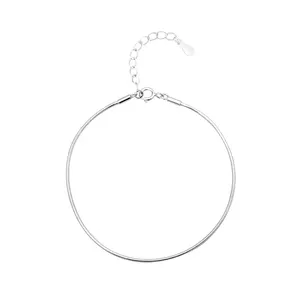 Bán Buôn Có Thể Điều Chỉnh Vòng Đơn Giản 925 Sterling Silver Bạc Rắn Xương Chuỗi Vòng Đeo Tay Cho Phụ Nữ Cô Gái