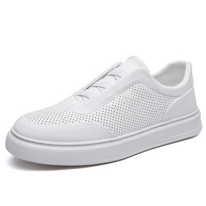 Zapatos Blancos Perforados para Hombre, con Punta Redonda, Cordones, Forro de Malla, Suela de Goma, Estilo Veraniego, para Caminar - Product Image 5