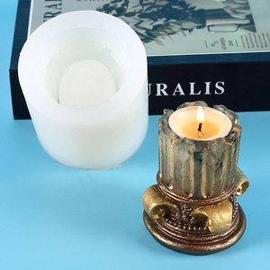 Venta caliente DIY decoración de escritorio <span class=keywords><strong>Pilar</strong></span> Santo aromaterapia portavelas molde de yeso líquido Gel de silicona goteo herramientas de pastel - Product Image 3