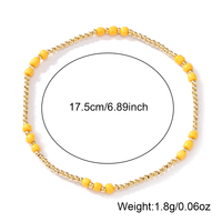 Go2boho-Bracelet de perles de rocaille empilable, perles de verre pastel avec boules plaquées or, bracelet élastique minimaliste superposé pour femmes