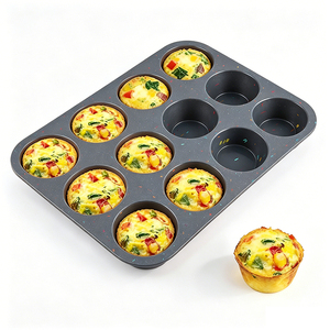 <span class=keywords><strong>Moule</strong></span> <span class=keywords><strong>à</strong></span> muffins professionnel en <span class=keywords><strong>silicone</strong></span> 12 cavités, sans BPA, antiadhésif, pour un démoulage facile, pour la cuisson de gâteaux - Product Image 1
