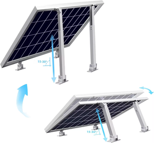 Support de montage de panneau solaire en alliage d'aluminium réglable, angle d'inclinaison de 0 à 60 degrés, certifié CE, charge de vent de 60 m/s, charge de neige de 1,4 KN/m² - Product Image 1