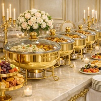 Plat de service élégant en verre avec couvercle de luxe pour buffet, chauffe-plats, matériel de restauration hôtelière et autres fournitures hôtelières