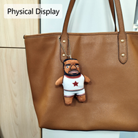 Nouveau porte-clés de sac en peluche, petit et mignon, avec personnage de dessin animé, motif photo numérique lumineuse, en coton PP doux