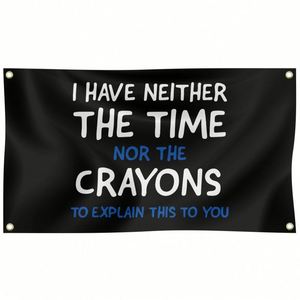 Tapisserie murale décorative 3x5 pieds pour chambre, dortoir universitaire, chambre à coucher, salon - Je n'ai ni le temps, ni la place - Product Image 3