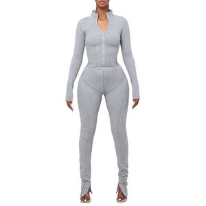 ชุดโยคะฟิตเนส เสื้อครอปแจ็คเก็ต กางเกงจ็อกกิ้ง ชุดสองชิ้น เสื้อผ้าผู้หญิง ชุดซิปฟิตเนส ชุดพลัสไซส์ ชุดวอร์มสั่งทำสำหรับผู้หญิง - Product Image 4