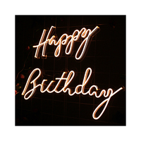 Dropshipping sans quantité minimale de commande étanche joyeux anniversaire personnalisé acrylique Led lettre lumière néon signe pour la décoration
