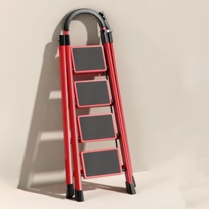 Échelle pliante moderne en acier, 2 à 6 marches, pour intérieur et extérieur, avec <span class=keywords><strong>marchepied</strong></span> large, rangement facile et utilisation scolaire – Meilleure vente - Product Image 4