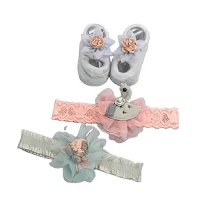 BSCI auditoría accesorios para el cabello al por mayor de la fábrica lindo niñas diadema bebé calcetines y zapatos para bebé recién nacido regalo