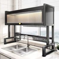Escurridor de Platos Metálico de Lujo, Funcional, para Puerta de Fregadero, Almacenamiento de Tazones, Tazas y Platos, con PC de Alta Calidad para Uso en la Cocina