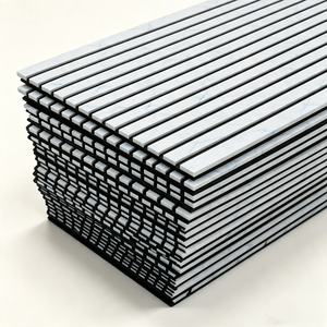 Pannello Acustico in Legno con Venatura a Doghe, Rivestimento in PU Fonoassorbente, Pannello Decorativo <span class=keywords><strong>per</strong></span> Casa, Palestra, Soggiorno, Rivestimento Murale - Product Image 1