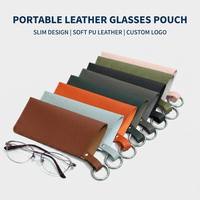 Étui à lunettes en cuir PU de qualité supérieure, étui à lunettes de soleil, porte-clés, durable, écologique, personnalisé pour les cadeaux d'entreprise