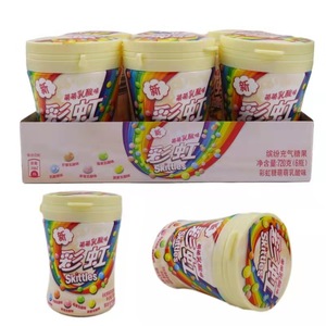Bonbons Skittle 120g <span class=keywords><strong>en</strong></span> <span class=keywords><strong>gros</strong></span>, bonbons durs, bonbons gélifiés aux fruits succulents Wonka avec forme de boule multicolore et emballage aromatisé aux fruits - Product Image 4