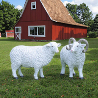 Statue de mouton moderne - Sculpture d'art en fibre de verre artisanale avec détails réalistes pour l'aménagement paysager et les cadeaux d'affaires
