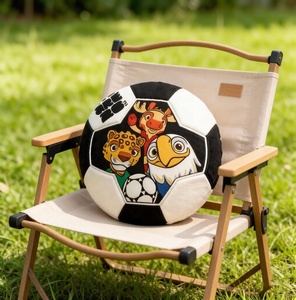 Coussin en peluche doux Coupe du Monde <span class=keywords><strong>FIFA</strong></span> 2026, décoration de salon, canapé, maison, oreiller décoratif en forme de ballon de football - Product Image 3