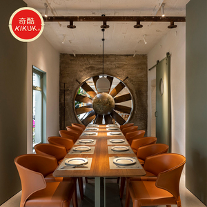 Silla de Comedor Moderna de Cuero Italiano, Estilo Retro, Muebles de Restaurante Duraderos y Ecológicos para Uso en Interiores - Product Image 1