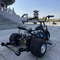 Kart à trois roues pour adultes à moteur à essence 212CC 4 temps 7,5 CV Roues en alliage d'aluminium polies à crampons Pneus tout-terrain
