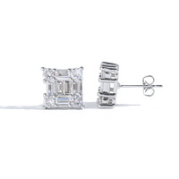 Boucles d'oreilles créoles RQ Hip-hop géométriques en forme de T, serties de zircons taille trillion, en alliage de zinc plaqué or, unisexe, pour anniversaire