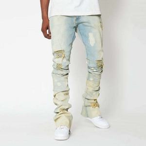 Jeans Rotos Degradados Desgastados para Hombre, Acabado Vintage Lavado, Estilo Urbano, Jeans Destruidos para Atuendos Casuales de Calle - Product Image 5