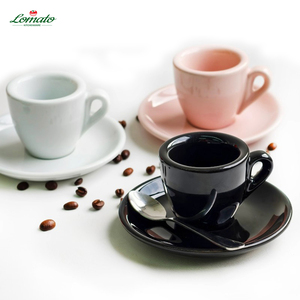 Ensemble <span class=keywords><strong>de</strong></span> tasses à <span class=keywords><strong>café</strong></span> en céramique <span class=keywords><strong>de</strong></span> style italien avec soucoupes, vente en gros, logo personnalisé, ensemble <span class=keywords><strong>de</strong></span> tasses à expresso en grès épais - Product Image 1