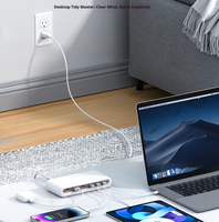 Bloc multiprise USB-C GaN 35W, station de charge de bureau avec 4 prises CA, 6 ports USB, 3 ports USB-C, 3 ports USB-A, chargeur rapide pour la maison et le bureau