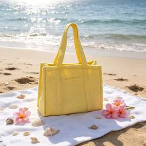 Nouveauté : Sac de plage en tissu éponge pour l'été, sac de voyage pliable, sac fourre-tout en coton épais, sacs de week-end pour l'extérieur - Product Image 1